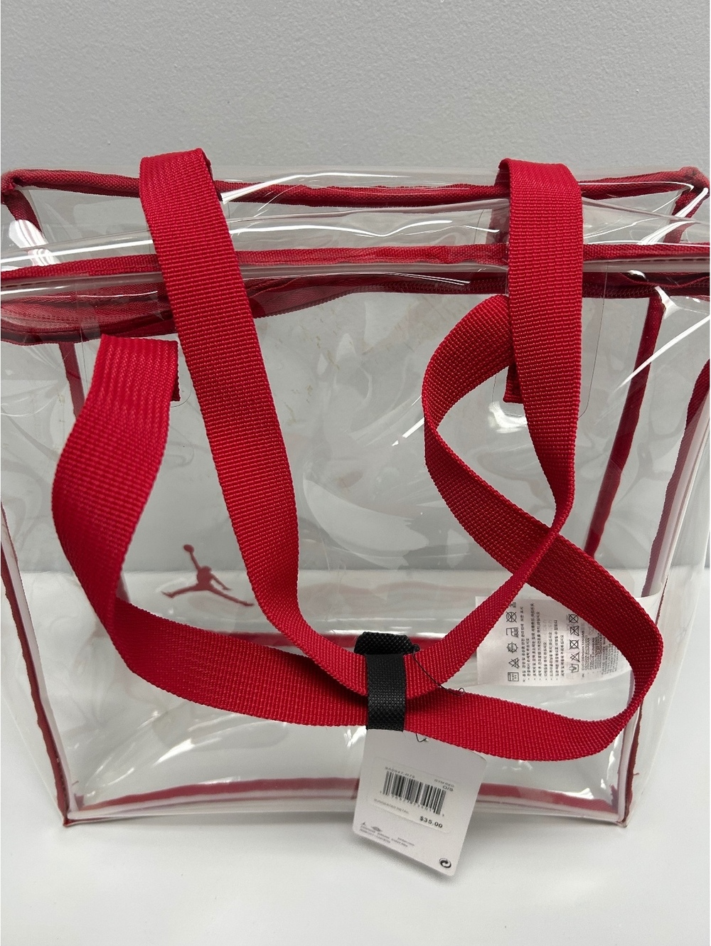 Nike Jordan Clear Red Trim Stadium Tote Bag - Picture 3 of 9